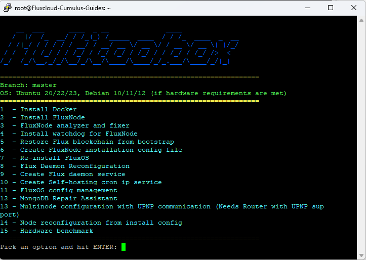 Install FluxNode Software | Flux Documentation